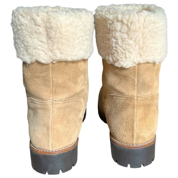 Anthropologie Louise Sherpa Cuffed Ankle Fall Winter Boots Women Size 9.5 - Picture 4 of 6